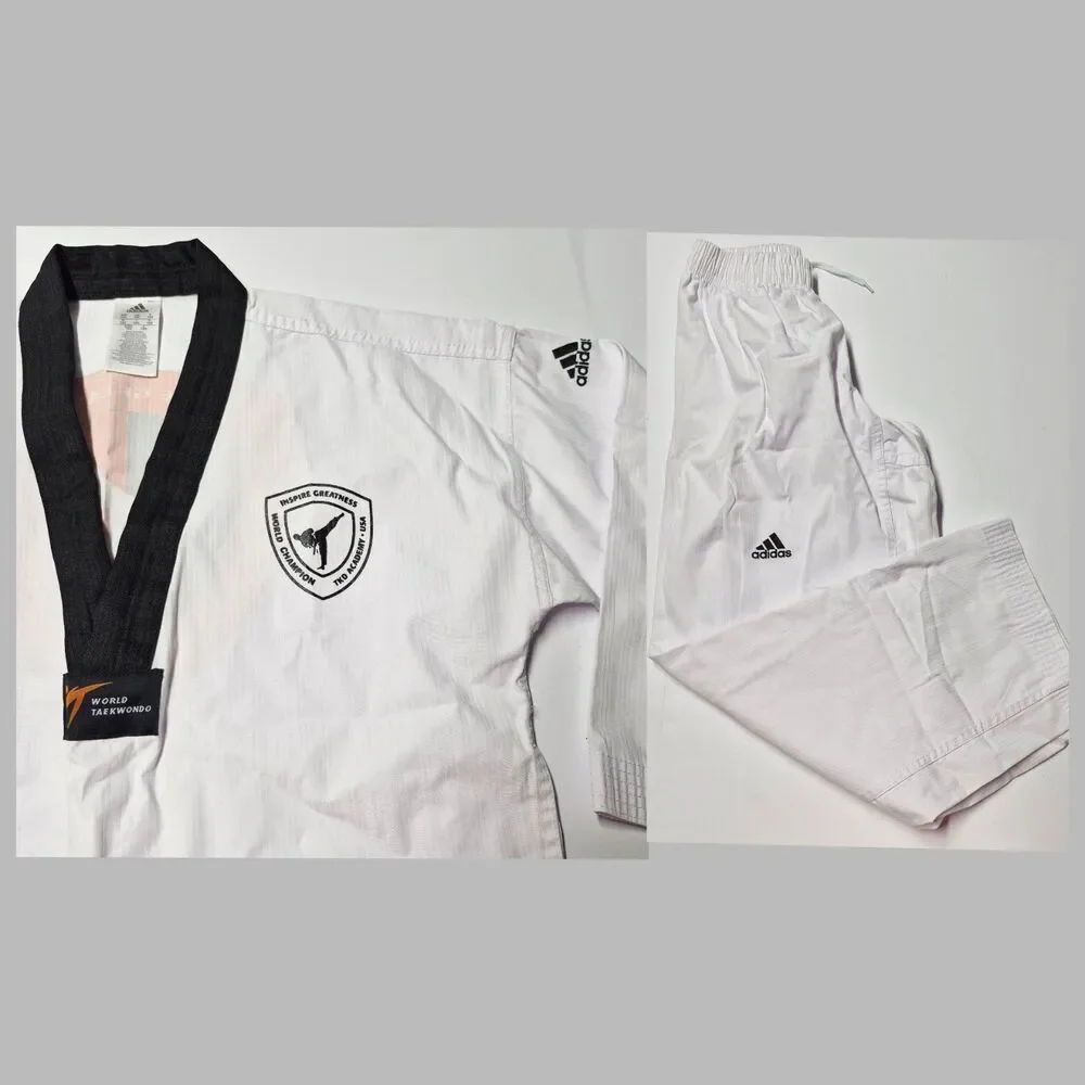 Adidas Taekwondo Uniform Set Top Pants Sz 160 NWOT World Champion TKD ADITS01YC